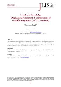 Volvelles of Knowledge. Origin and Development of an Instrument of Scientific Imagination (13Th-17Th Centuries)