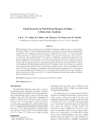 Food Security in North-East Region of India — a State-Wise Analysis