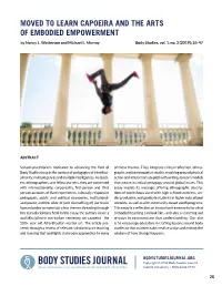 MOVED to LEARN CAPOEIRA and the ARTS of EMBODIED EMPOWERMENT by Nancy L