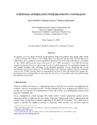 Portfolio Optimization with Drawdown Constraints
