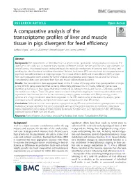 A Comparative Analysis of the Transcriptome Profiles of Liver and Muscle Tissue in Pigs Divergent for Feed Efficiency Stafford Vigors1, John V