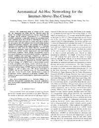 Aeronautical Ad-Hoc Networking for the Internet-Above-The-Clouds