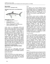 Case Reports for Species & Habitats on the Initial Draft