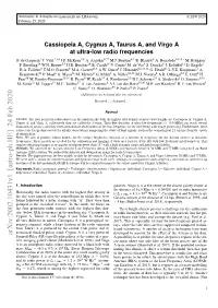 Cassiopeia A, Cygnus A, Taurus A, and Virgo a at Ultra-Low Radio Frequencies F