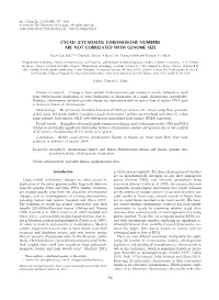 Cycad (Cycadales) Chromosome Numbers Are Not Correlated with Genome Size