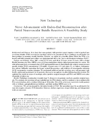 Nerve Advancement with End-To-End Reconstruction After Partial Neurovascular Bundle Resection:A Feasibility Study