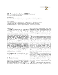 QR Factorization for the CELL Processor 1 Introduction