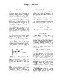 Synthesis and Acidity of [Co(NH3)5H2O](NO3)3