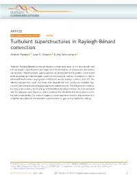Turbulent Superstructures in Rayleigh-Bأ©Nard Convection