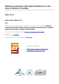 Website Localization with Special Reference to the Case of Airbnb in Croatian