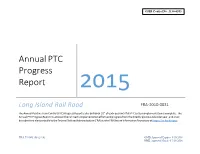 Annual PTC Progress Report 2015
