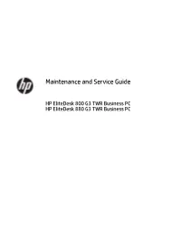 Maintenance and Service Guide HP Elitedesk 800 G3 TWR