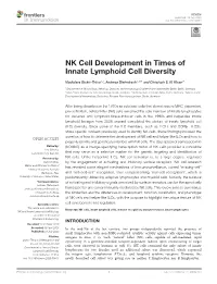 NK Cell Development in Times of Innate Lymphoid Cell Diversity