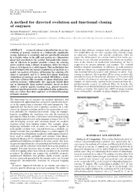 A Method for Directed Evolution and Functional Cloning of Enzymes