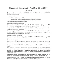Charnwood Reservoirs up Front Permitting (UFP) - Summary