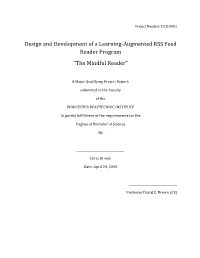 Design and Development of a Learning-Augmented RSS Feed Reader Program “The Mindful Reader”