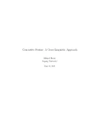 Generative Syntax: a Cross-Linguistic Approach