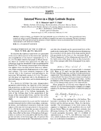Internal Waves in a High Latitude Region