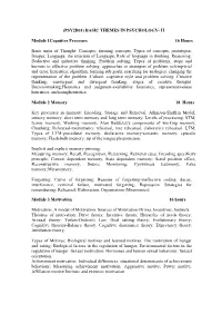 (PSY2B01) BASIC THEMES in PSYCHOLOGY- II Module 1Cognitive Processes 16 Hours Basic Units of Thought: Concepts; Forming Concepts
