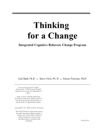 Thinking for a Change Integrated Cognitive Behavior Change Program