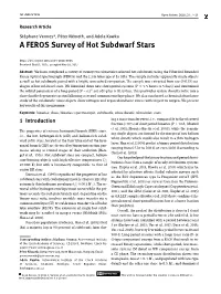 A FEROS Survey of Hot Subdwarf Stars
