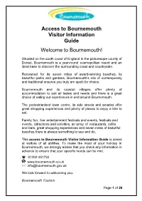 Access to Bournemouth Visitor Information Guide Welcome To