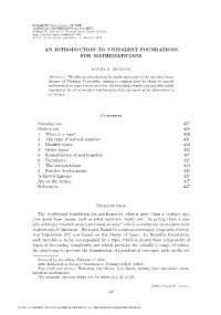 An Introduction to Univalent Foundations for Mathematicians