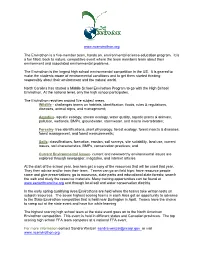 Envirothon Program to Go with the High School Envirothon