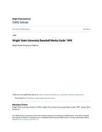 Wright State University Baseball Media Guide 1999