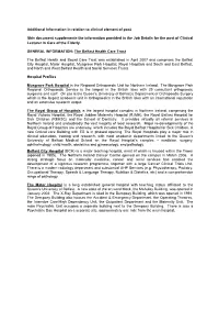 Additional Information in Relation to Clinical Element of Post