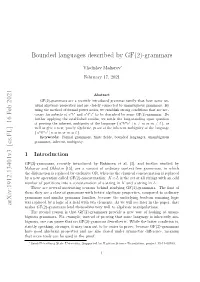 Bounded Languages Described by GF(2)-Grammars