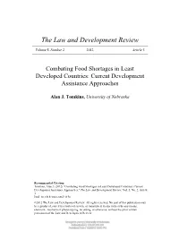 Combating Food Shortages in Least Developed Countries: Current Development Assistance Approaches