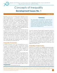 Concepts of Inequality Development Issues No
