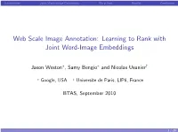 Learning to Rank with Joint Word-Image Embeddings