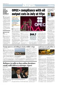 OPEC+ Compliance with Oil Output Cuts in July at 97Pc