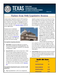 Update from 84Th Legislative Session