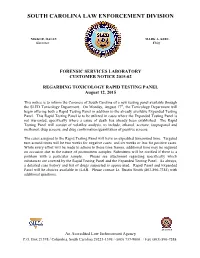 2015-02 Toxicology Rapid Testing Panel