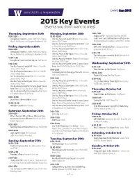 2015 Key Events (Events You Don’T Want to Miss)