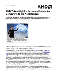 AMD Takes High-Performance Datacenter Computing to the Next Horizon