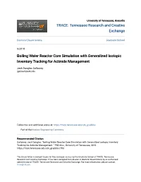 Boiling Water Reactor Core Simulation with Generalized Isotopic Inventory Tracking for Actinide Management