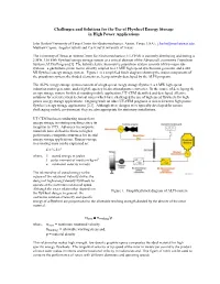 Challenges and Solutions for the Use of Flywheel Energy Storage in High Power Applications