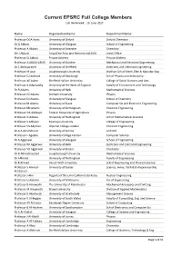 Current Full College Members by Name