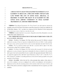 Resolution No. ___A Resolution to Grant Texas Eastern Transmission, Lp an Easement to Relocate a Pipe Line Within Certain P