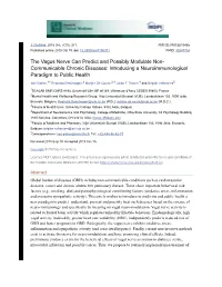 The Vagus Nerve Can Predict and Possibly Modulate Non- Communicable Chronic Diseases: Introducing a Neuroimmunological Paradigm to Public Health