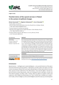 Transformation of the Special Services in Poland in the Context of Political Changes