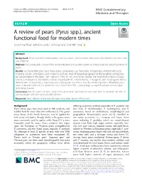 A Review of Pears (Pyrus Spp.), Ancient Functional Food for Modern Times Sung-Yong Hong1, Ephraim Lansky2, Sam-Sog Kang3 and Mihi Yang1*