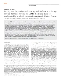 Anxiety and Depression with Neurogenesis Defects in Exchange