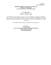 Cancels Fright Tariff Brc 8002-J