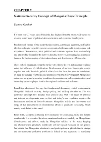 CHAPTER 9 National Security Concept of Mongolia: Basic Principle