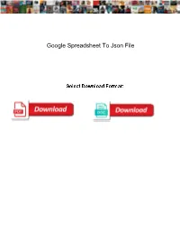 Google Spreadsheet to Json File